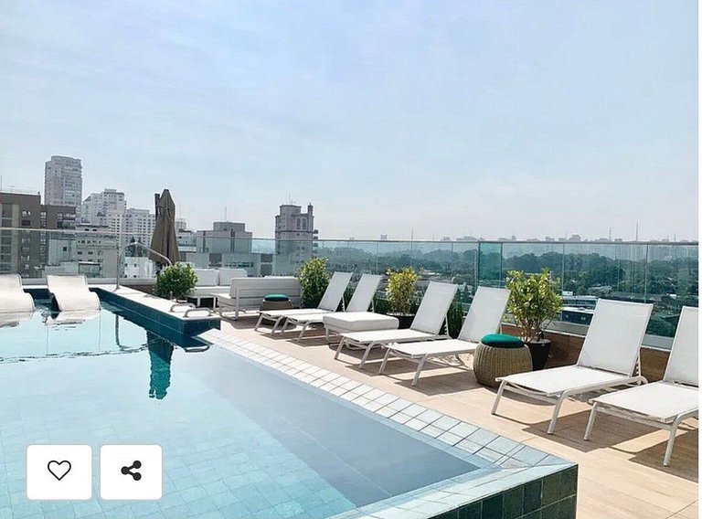 Studio Moderno em Moema | Metrô e Piscina