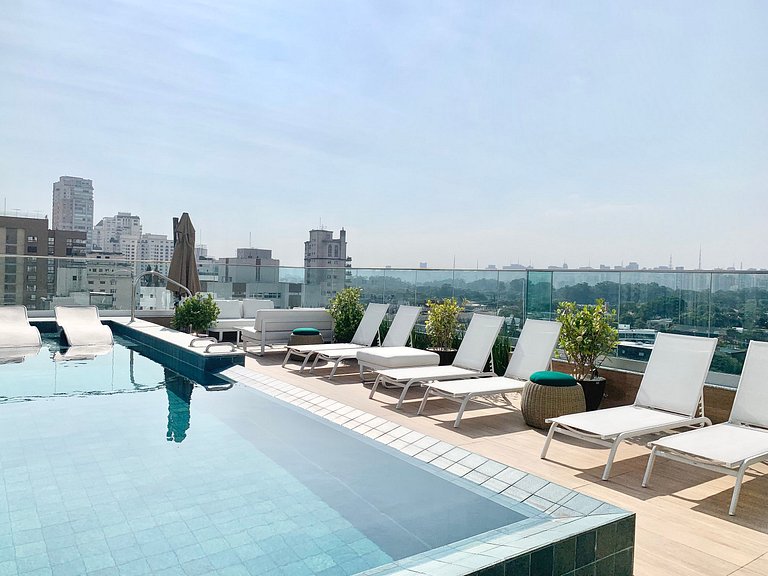 Studio Moderno em Moema | Metrô e Piscina