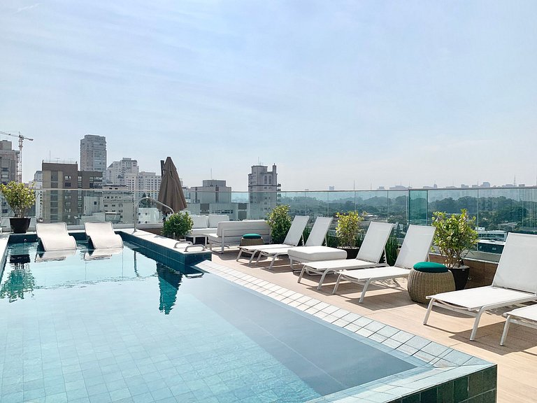 Studio Moderno em Moema | Metrô e Piscina
