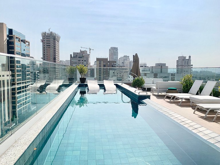 Studio Moderno em Moema | Metrô e Piscina