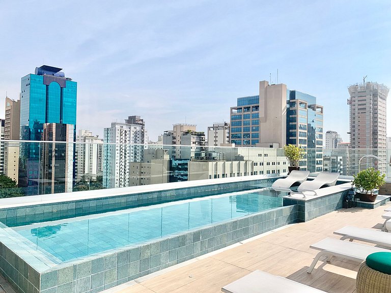 Studio Moderno em Moema | Metrô e Piscina