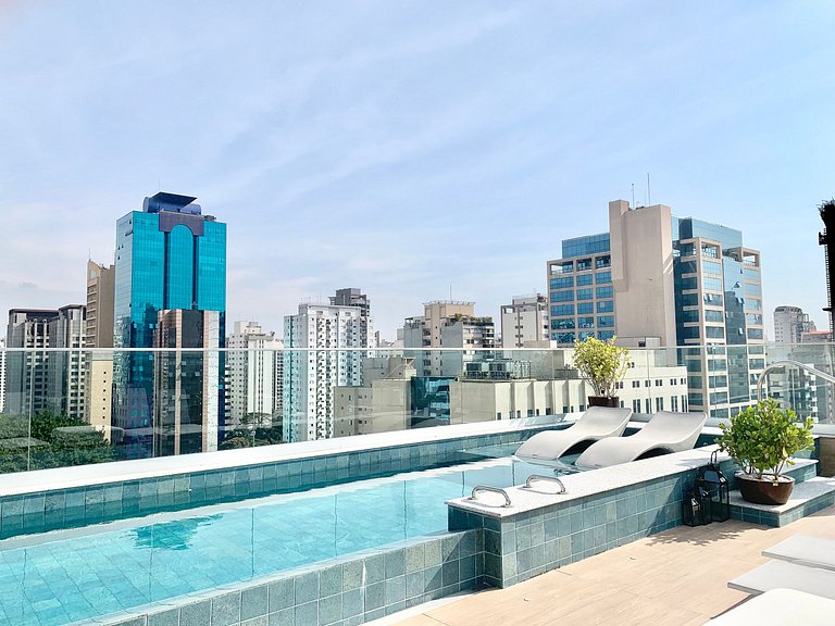 Studio Moderno em Moema | Metrô e Piscina