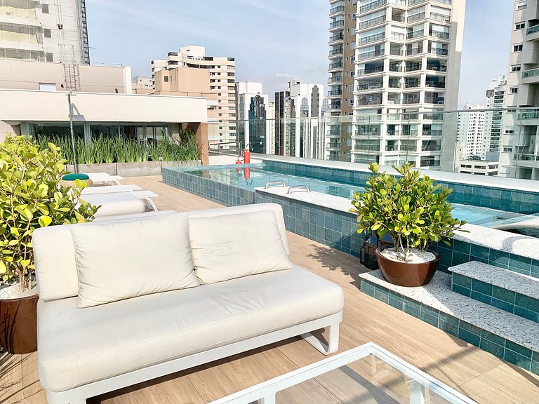 Studio Moderno em Moema | Metrô e Piscina