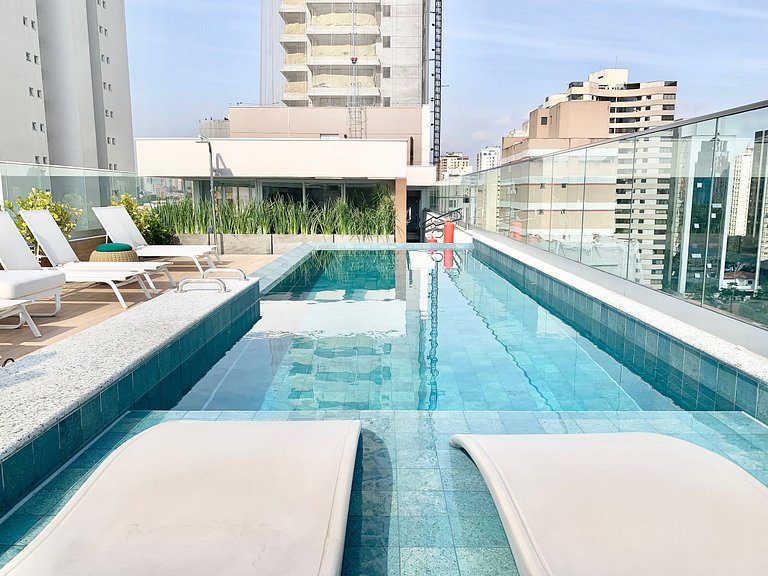 Studio Moderno em Moema | Metrô e Piscina