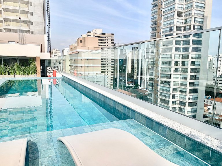 Studio Moderno em Moema | Metrô e Piscina