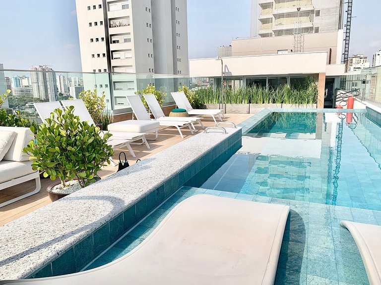 Studio Moderno em Moema | Metrô e Piscina