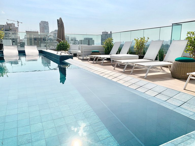 Studio Moderno em Moema | Metrô e Piscina