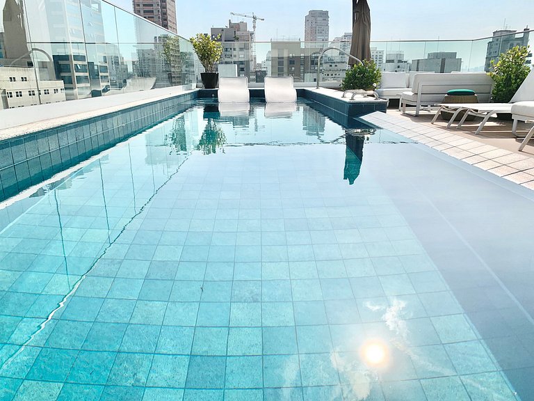 Studio Moderno em Moema | Metrô e Piscina