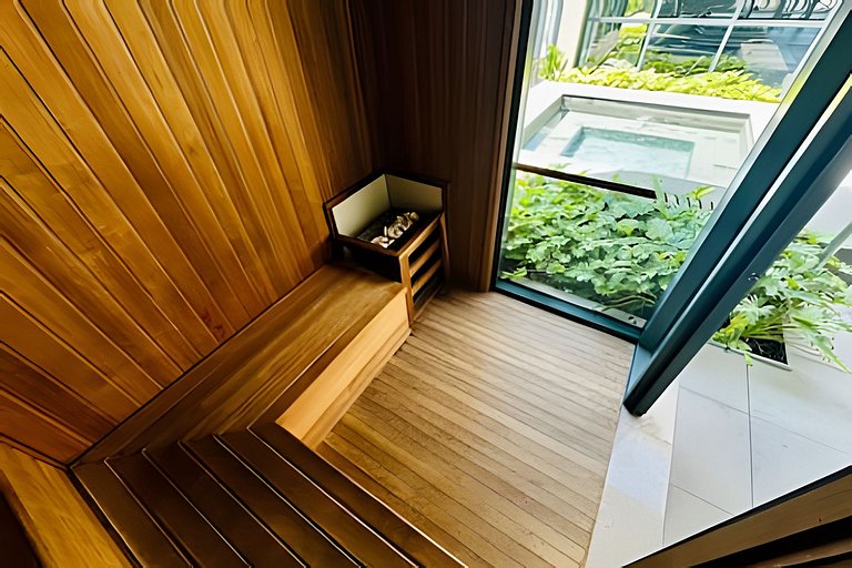 Studio com piscina rooftop ao lado do Allianz 1408