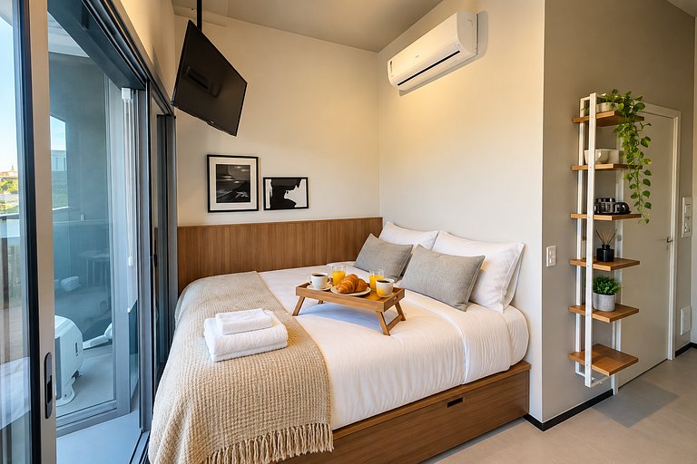 Paraíso: Studio com varanda e vista incrível 408